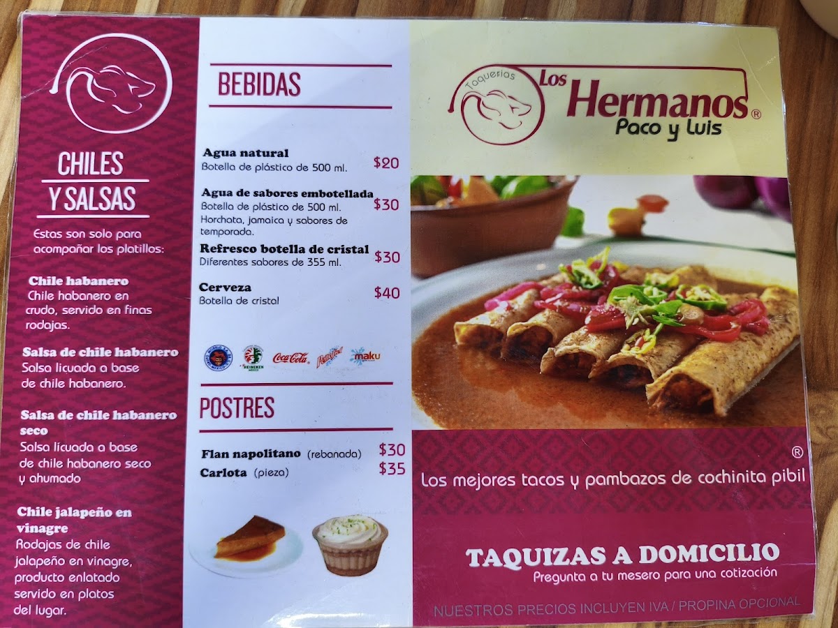 Taquería Hermanos Paco y Luís Menu - Image 1